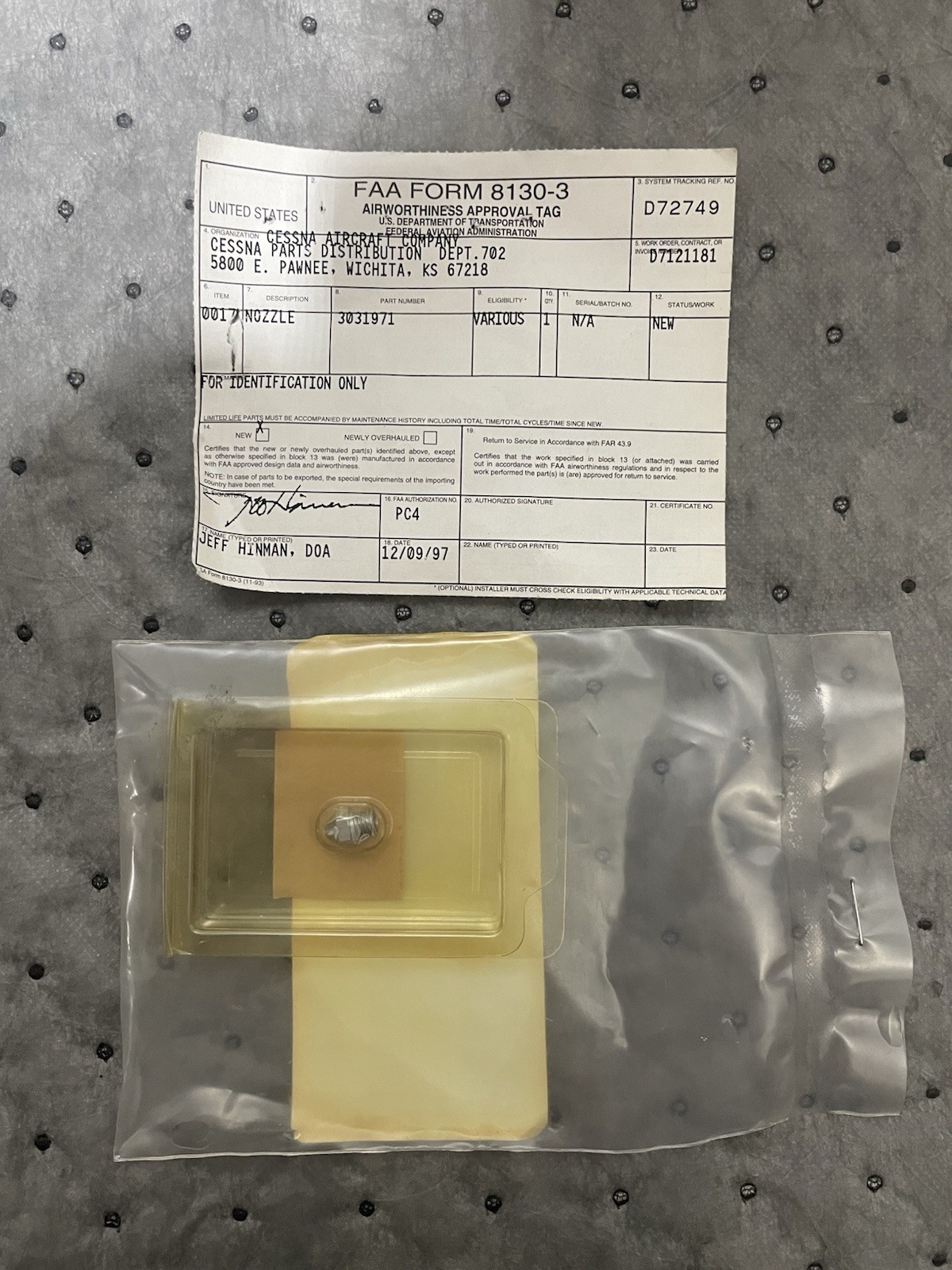 Pratt & Whitney 3031971 Fuel Nozzle