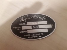 *Reproduction* Taylor Aircraft Engine Data