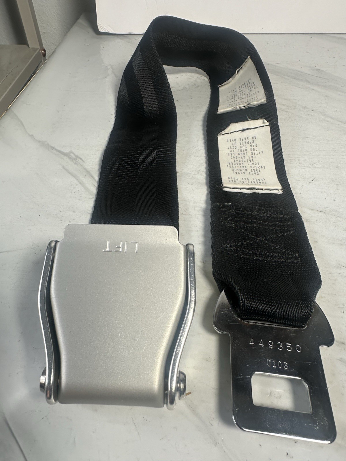 Seat Am-Safe Aircraft Lap Belt w/