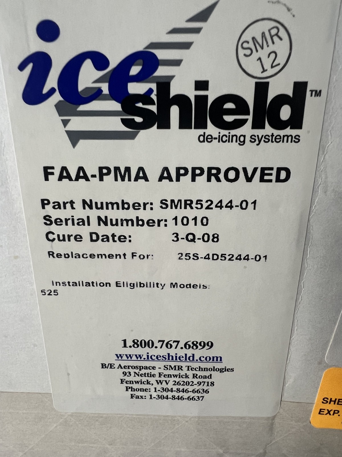 Smr Deice Boot 5244-01 For Cessna
