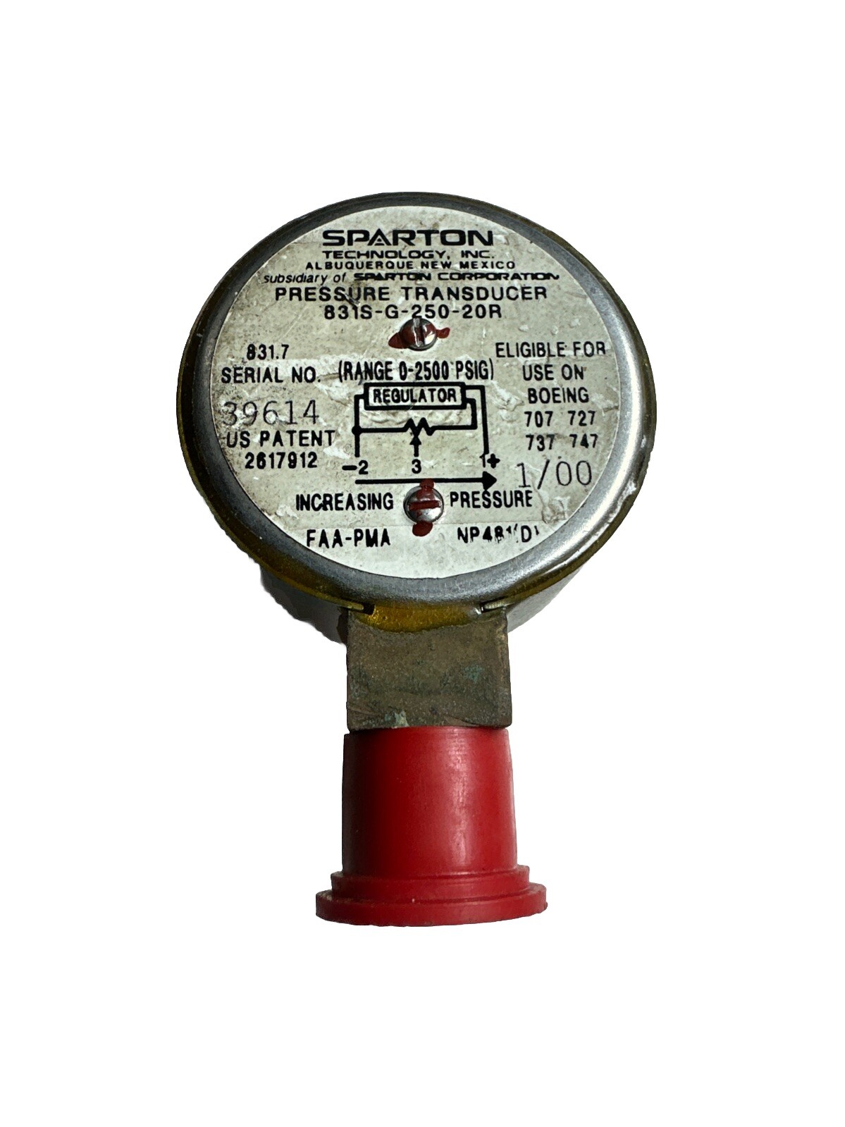 Spartan 831S-G-250-20R Pressure Transducer Aircraft Ships