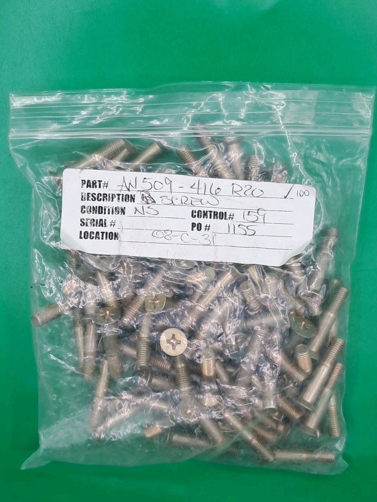 Unbranded AN509-416R20 Screws Aviation (Quantity 100)