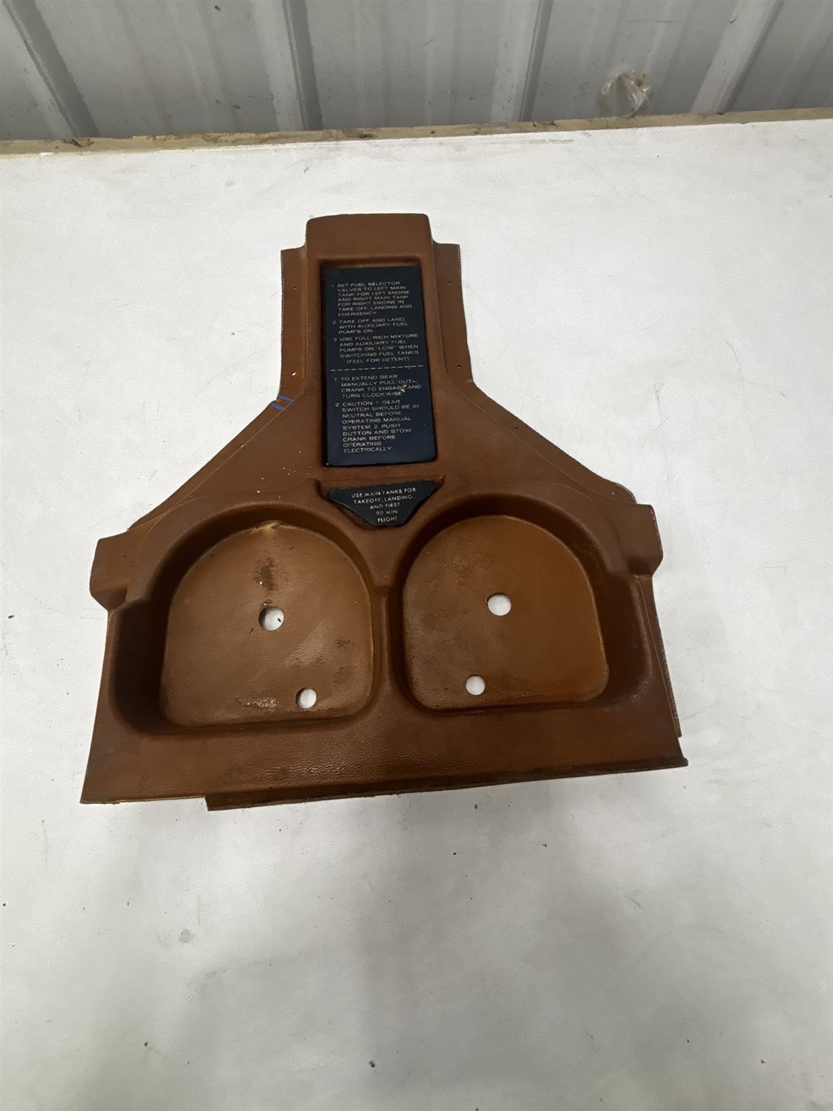 1978 Cessna Fuel Selector Support Pan 310R