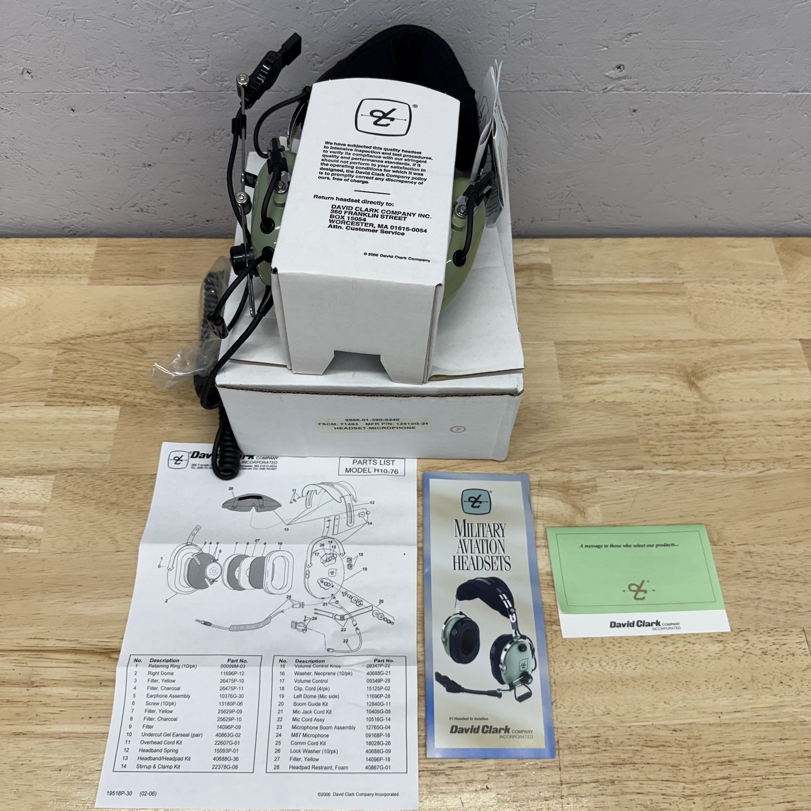 David Clark H10-76 Aviation Headset Headset-Mic, Over-The-Head