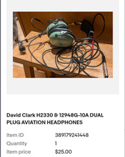David Clark H2330 & 12948G-10A
