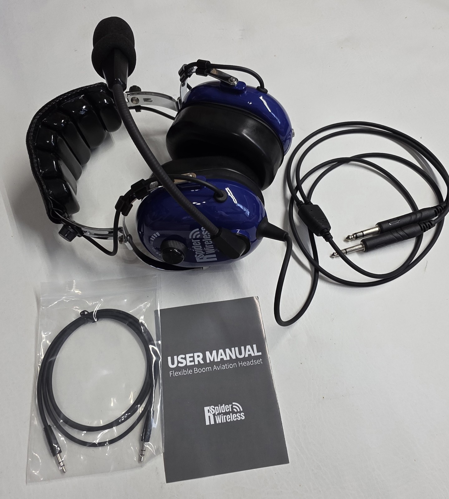 Spider Wireless Aviation Headset With Carrying Case