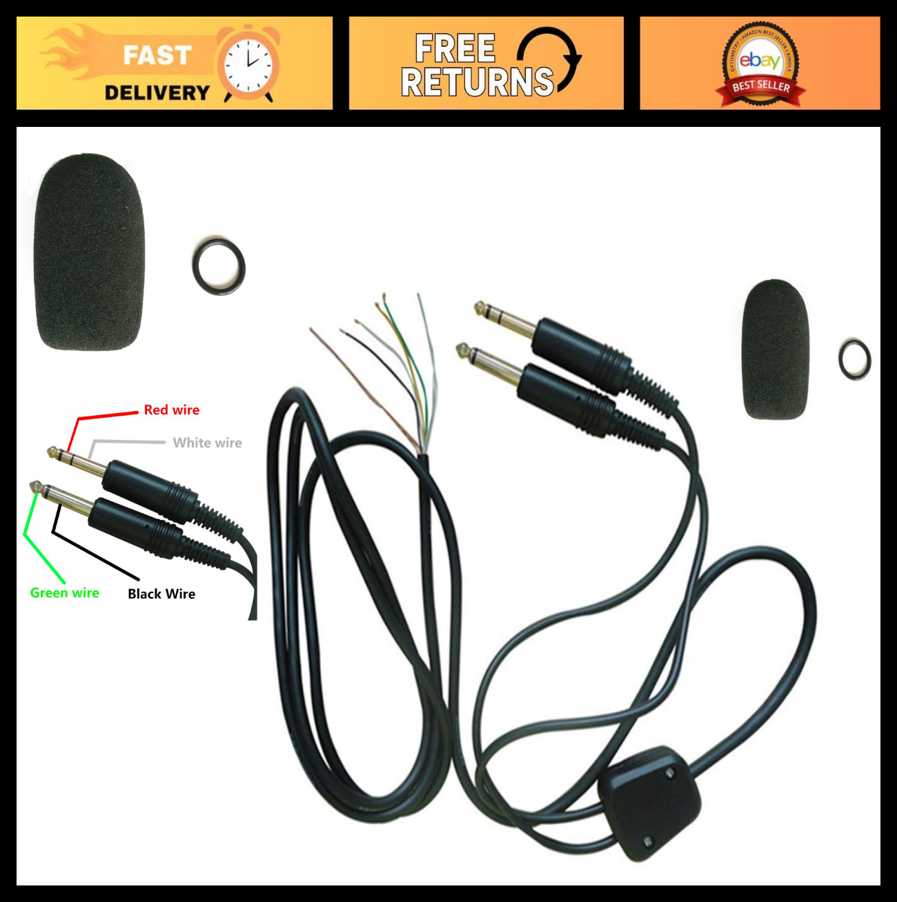 Unbranded Aviation Headset Replacement Cable with