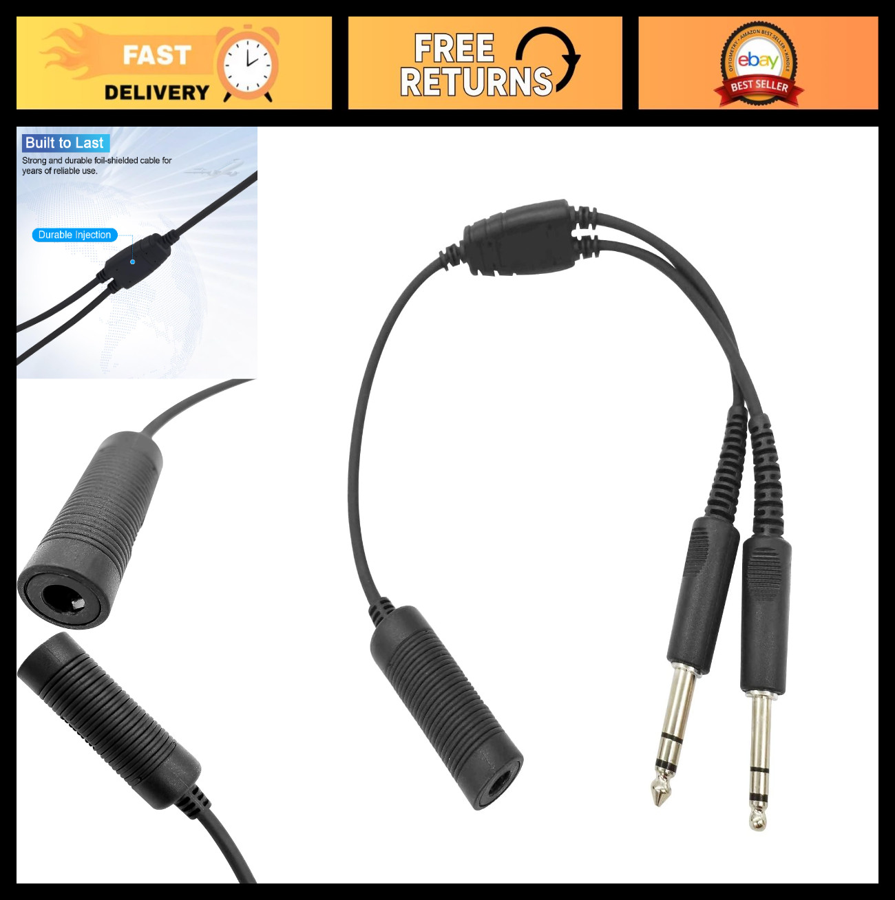 Unbranded Military Helicopter Headset Adapter Dual