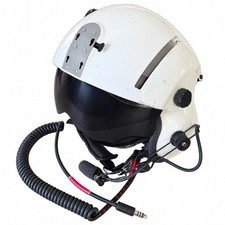 White Gentex Helicopter Flight Helmet