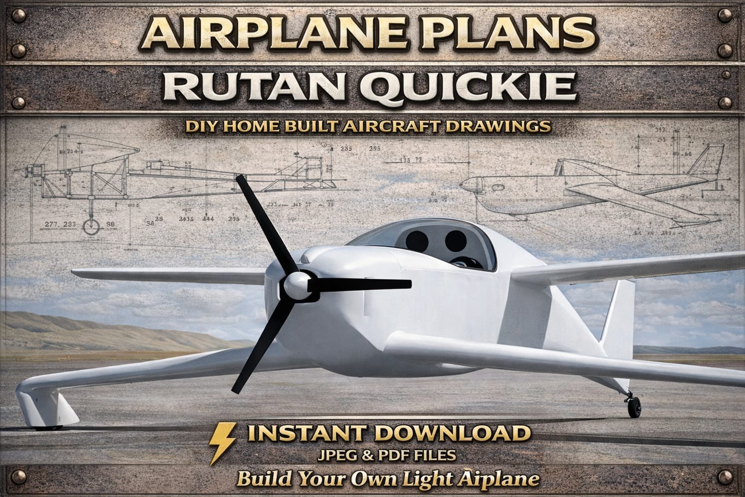 Plans Aircraft-Drawings-Rutan"Quickie"-Homebuilt Airplane Drawings PDF