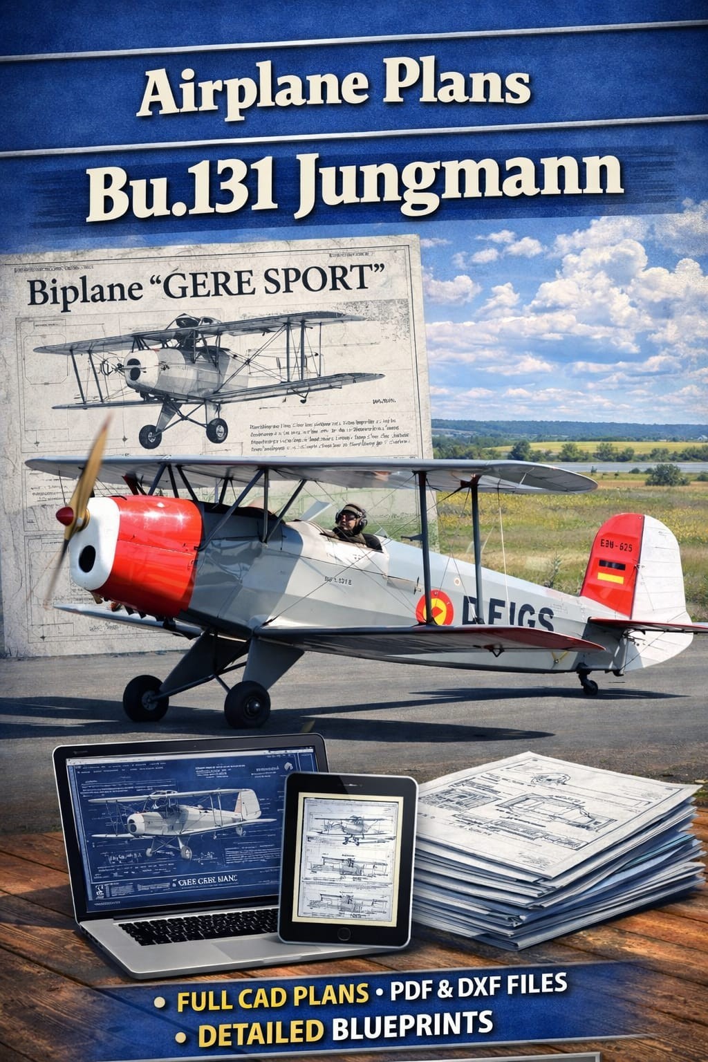 Plans -Aircraft Plans–Bu.131 Jungmann–Homebuilt Airplane