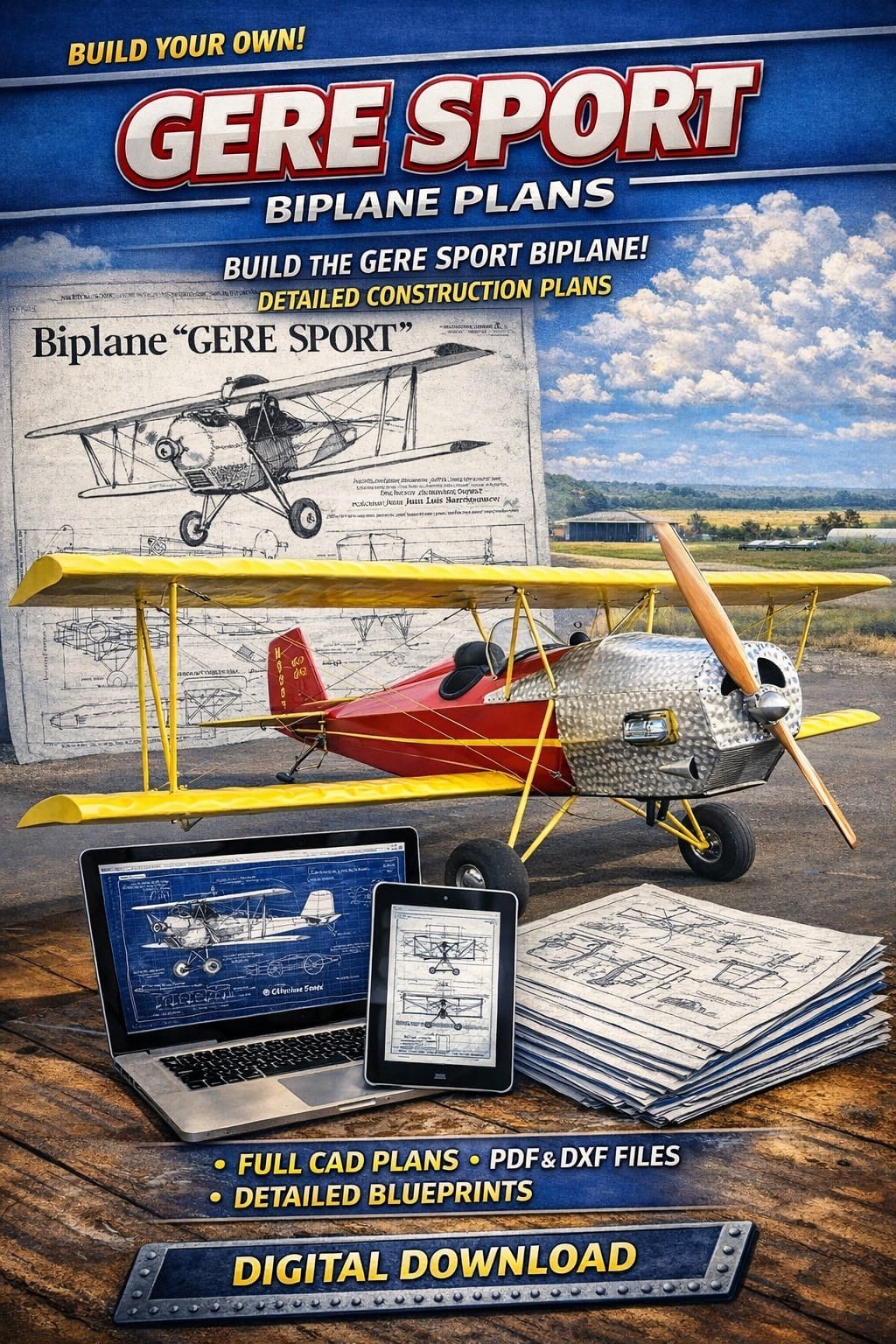 Plans -Aircraft Plans–“GERE SPORT”–Homebuilt Airplane