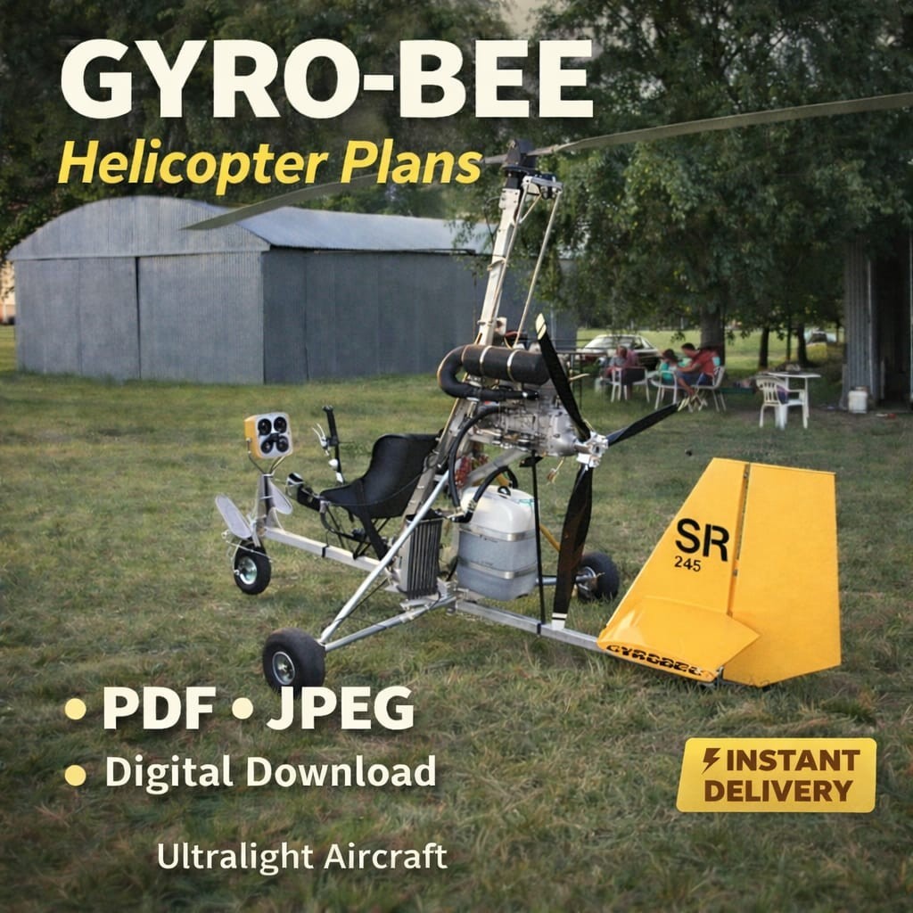 Plans-Drawings gyroplane Plans–GYRO-BEE– Homebuilt gyroplane