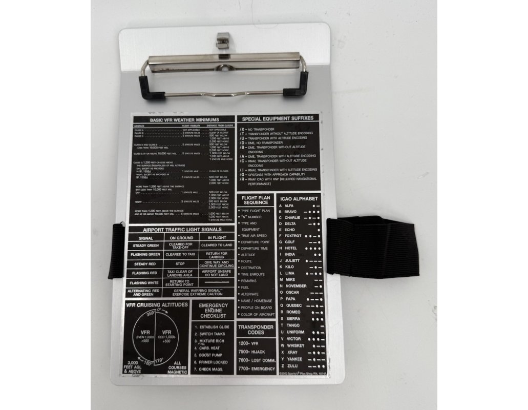 Asa Aluminum Kneeboard VFR Pilot Clipboard