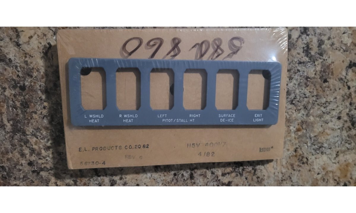 Piper New Illuminated Switch Panel Pn# 580-860