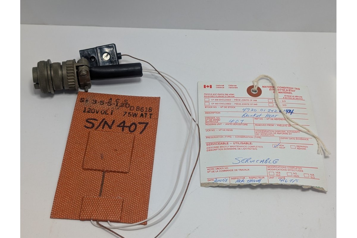 Aircraft Service Co. S-3-5-5-120 75W Blanket Heater NSN