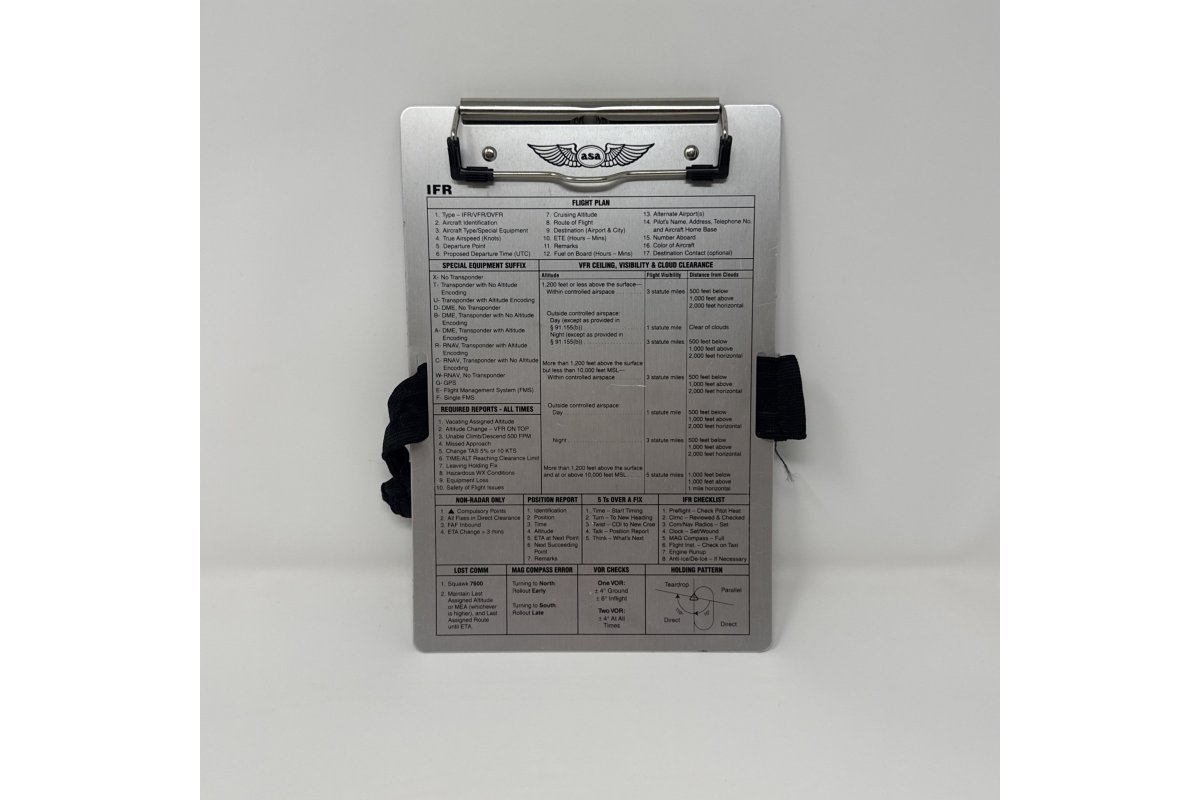 Asa IFR Pilot Metal Clipboard Kneeboard 6.5”x9.5”